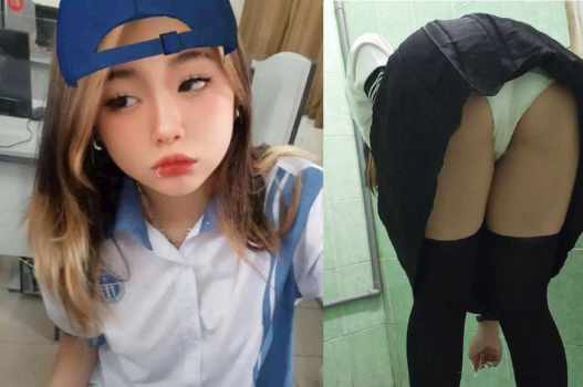 Sex nữ sinh mông to lộ quần lót